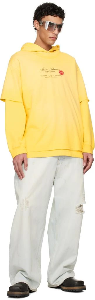 Acne Studios Yellow Double-Layered Hoodie 4