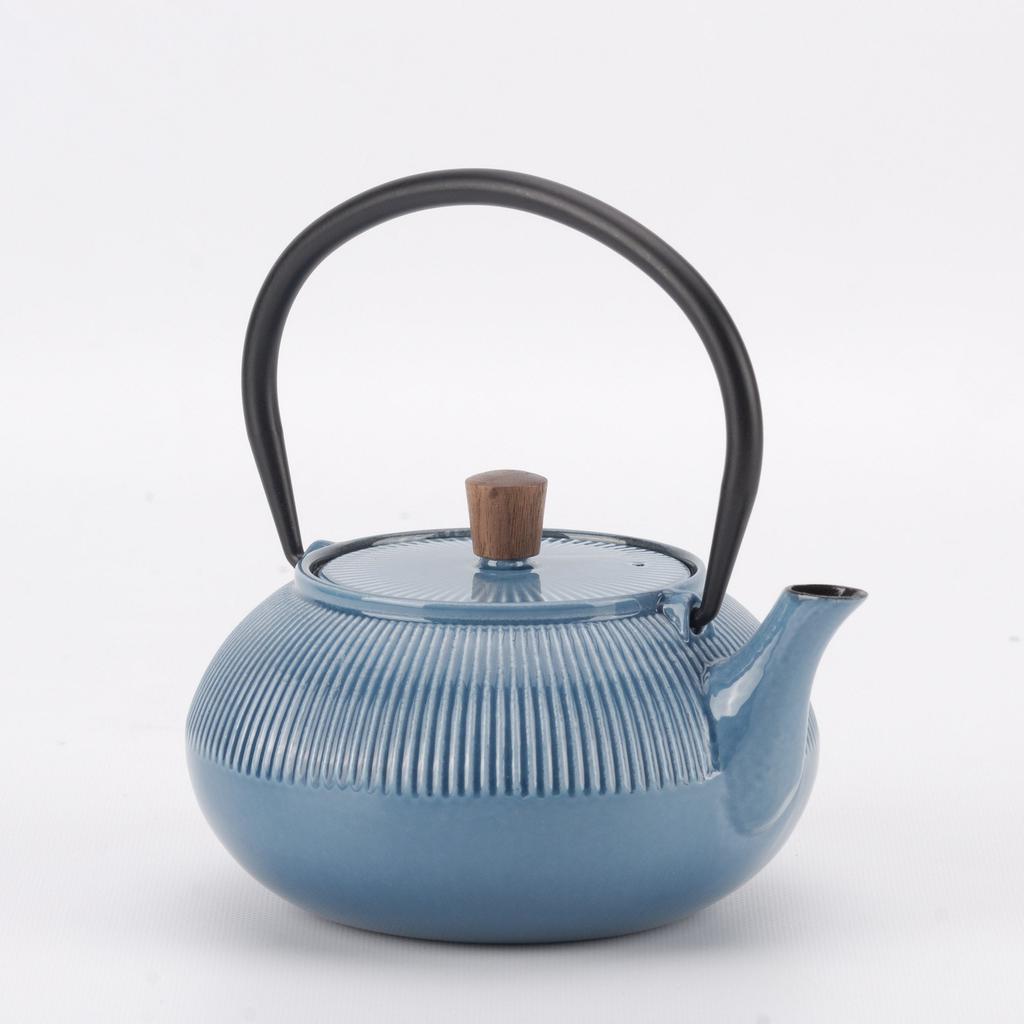 MNML Enameled Cast Iron Teapot - Line