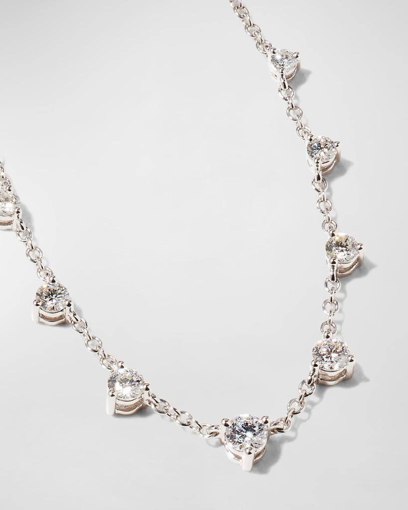 Memoire White Gold Round 9-Diamond Necklace, 18"L, 0.37-0.43tcw 3