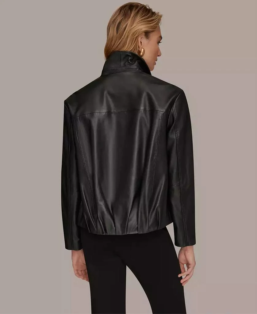 Donna Karan Women
s Leather Bomber Jacket 10