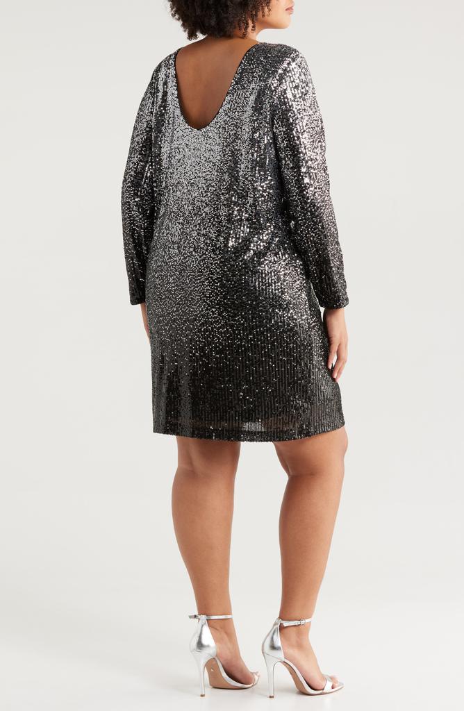 Chelsea28 Long Sleeve Sequin Cocktail Minidress