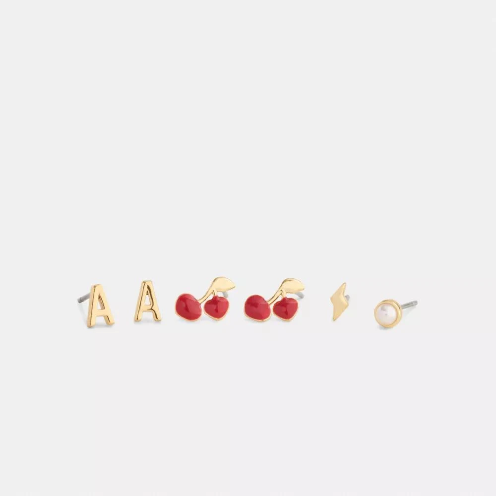 Coach A Initial Stud Earrings Set 1