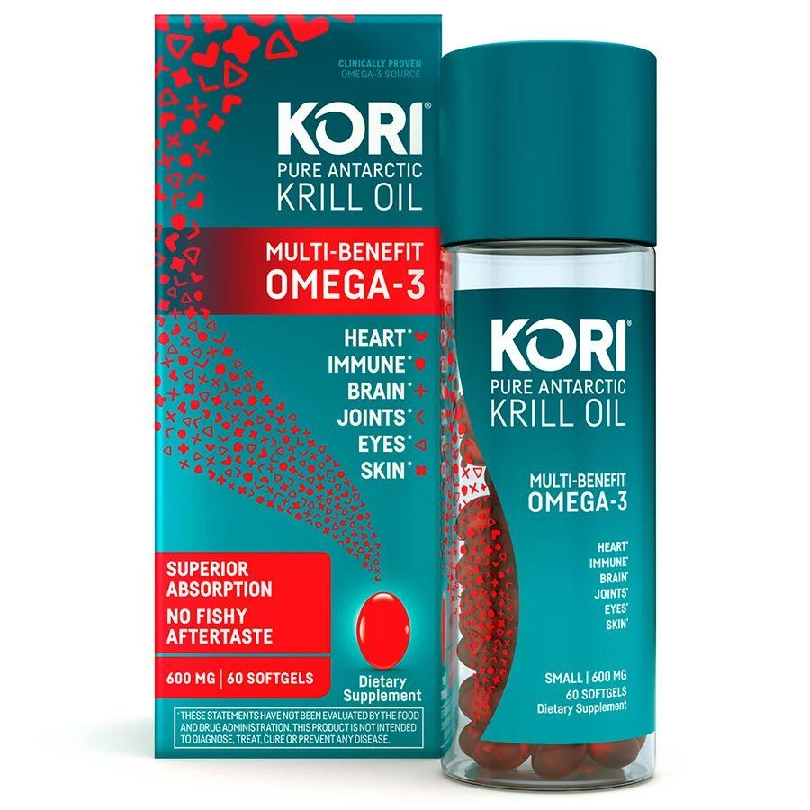 Kori Pure Antarctic Krill Oil Multi-Benefit Omega-3 600mg Softgels 3