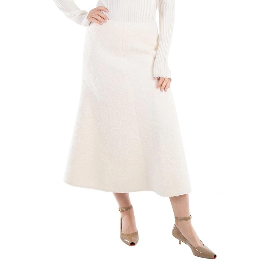 Chloé Ladies Eden White A-Line Boucle Midi Skirt 1