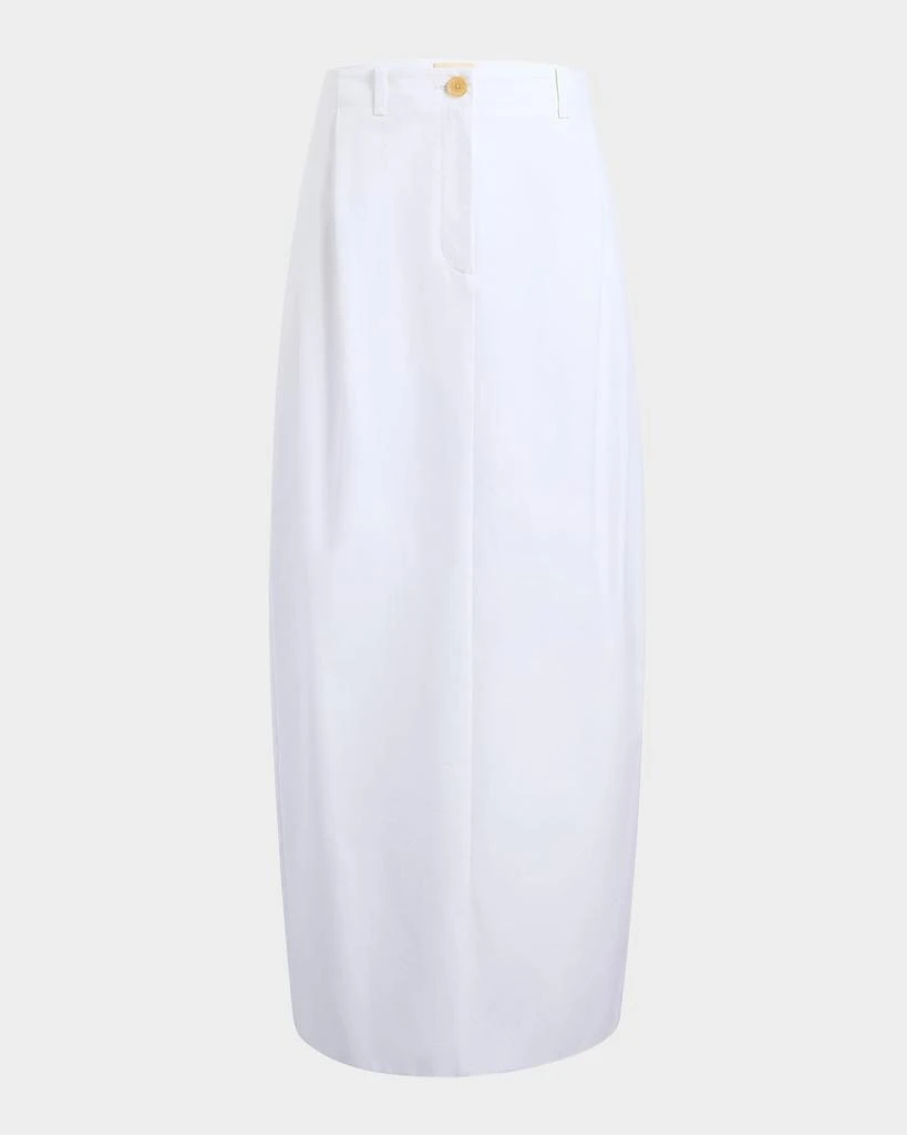 Khaite Lucian Double-Pleated Tapered Maxi Skirt Dresses Skirts