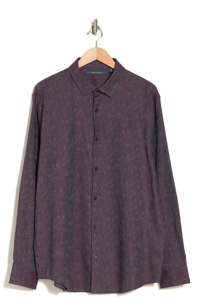 Perry Ellis Floral Jacquard Cotton Button-Up Shirt 3