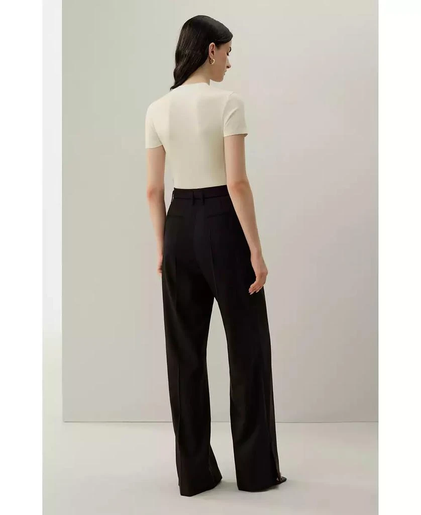 LILYSILK Women
s Silk Wool High-Waisted Wide-Leg Pant 3