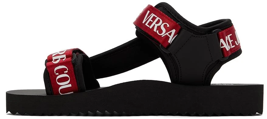 Versace Black & Red Fondo Strap Sandals 3