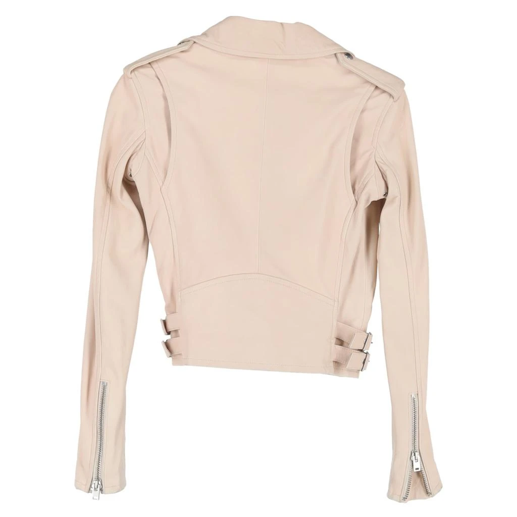 IRO Iro Newhan  Zipped Biker Jacket in Pink Leather 2