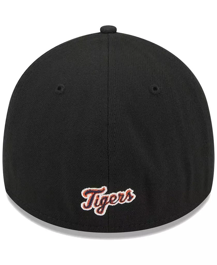 New Era Men's Black Detroit Tigers Logo 39THIRTY Flex Hat 5