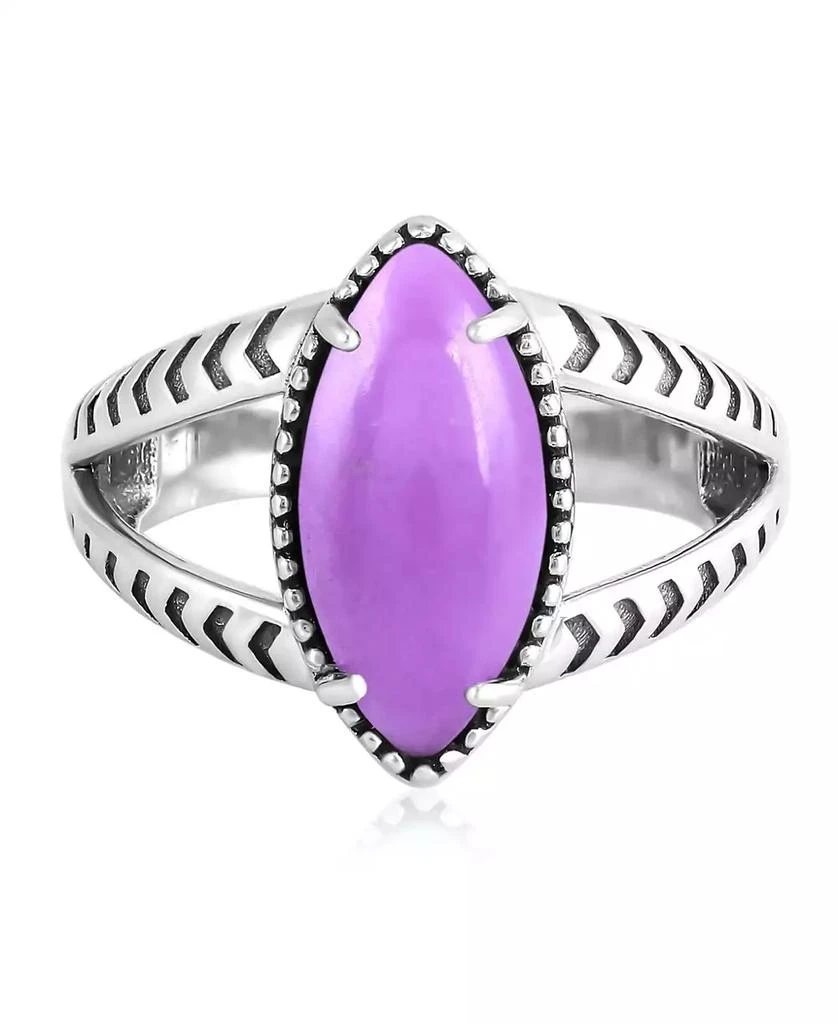 American West Jewelry Sterling Silver Phosphosiderite Marquise Split Shank Ring, Sizes 5 to 11