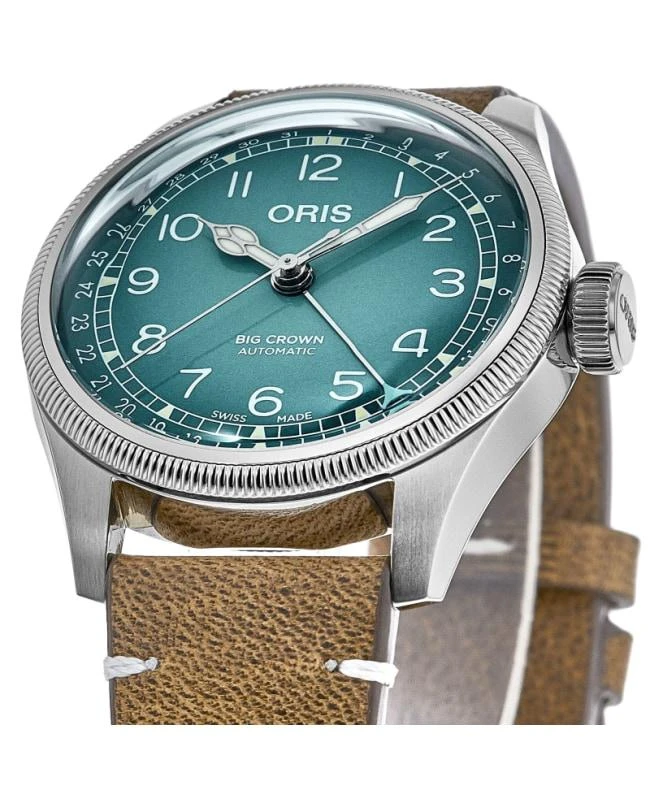 Oris Oris Big Crown Date Cervo Volante Limited Edition Automatic Blue Dial Brown Leather Strap Men's Watch 01 754 7779 4065-Set 2