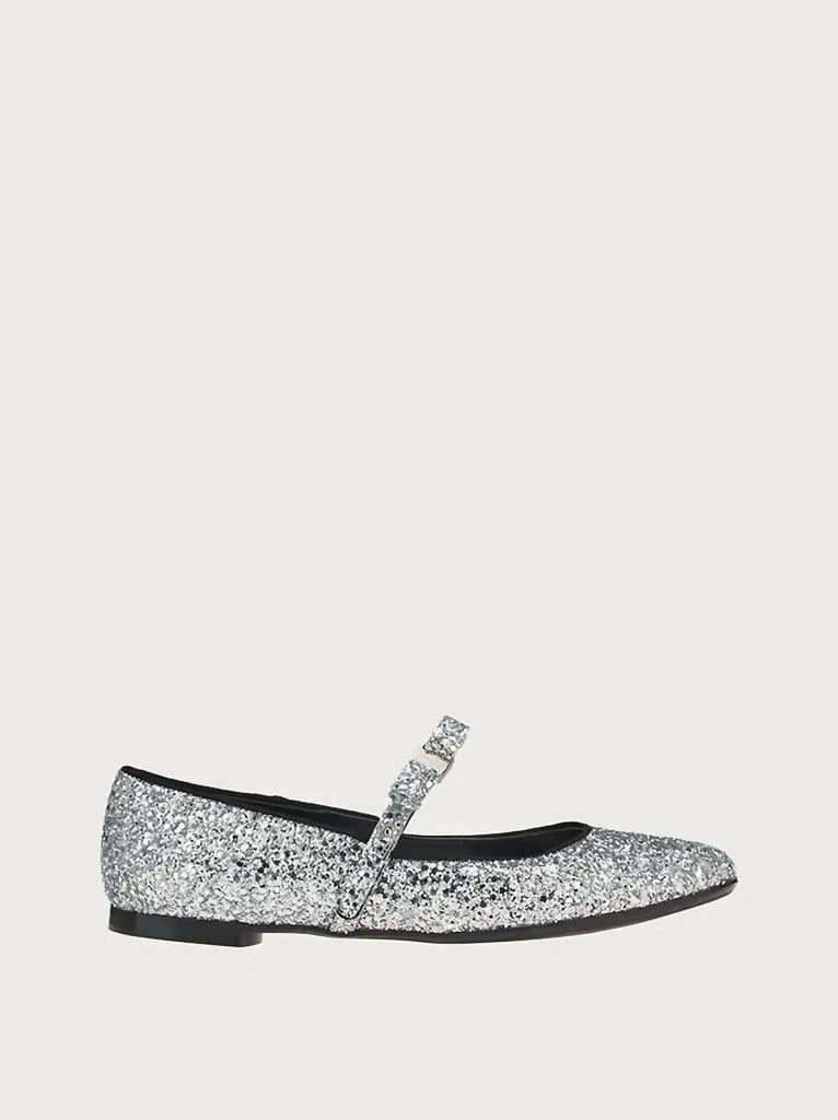 Salvatore Ferragamo Women
s Mary Jane Flat In Silver 1