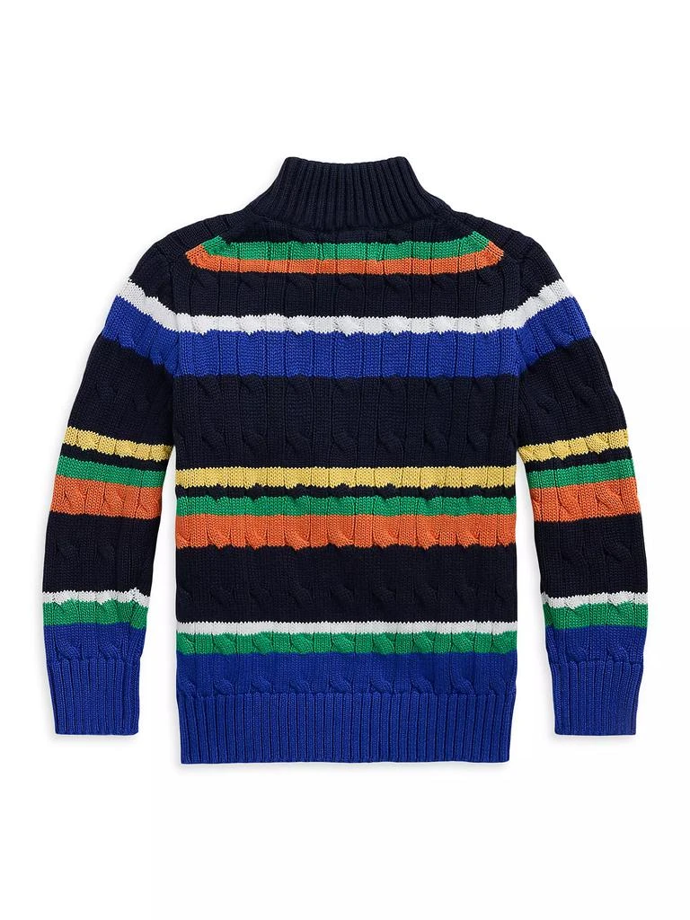 Ralph Lauren Little Boy's & Boy's Striped Cable-Knit Half-Zip Pullover 3