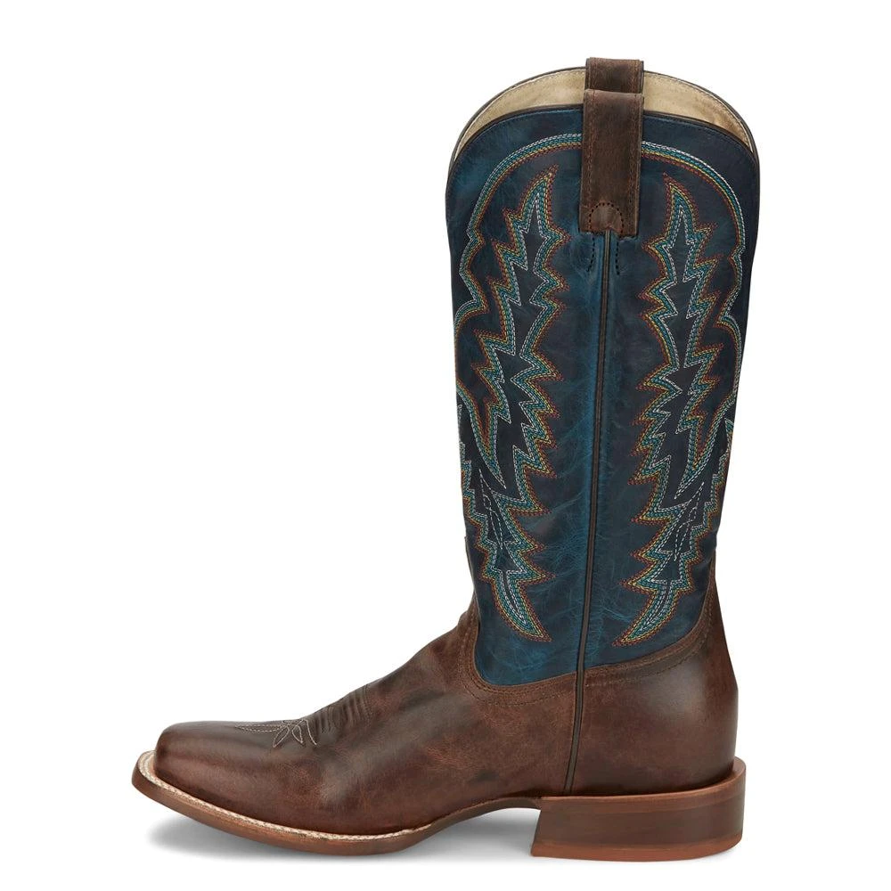 Tony Lama Camarillo Embroidered Wide Square Toe Pull On Cowboy Boots 3