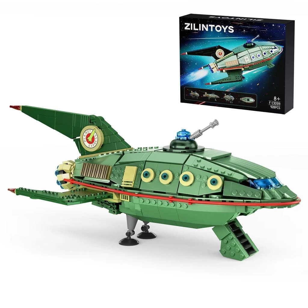 BuildMoc Back to the Future Planet Express Spaceship Building Blocks Set - 928 PCS Model Kit for Home Decor and Gifts for Fans and Children 2