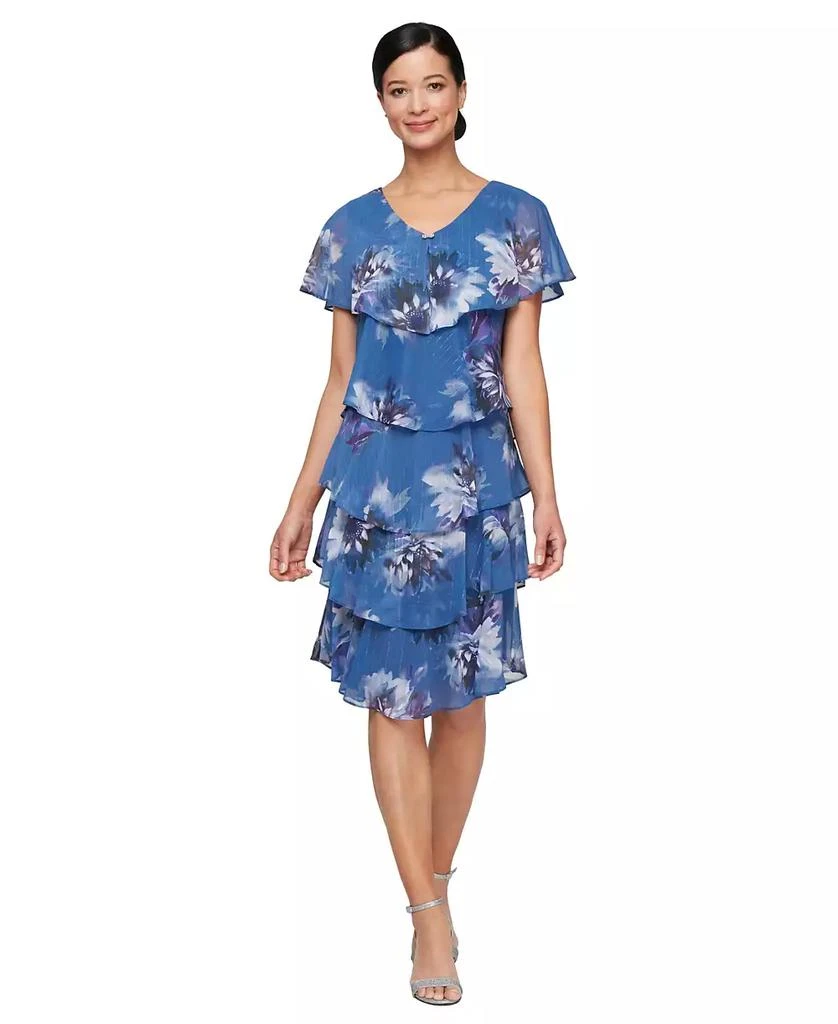 SL Fashions Women's Short-Sleeve Chiffon A-Line Dress 1