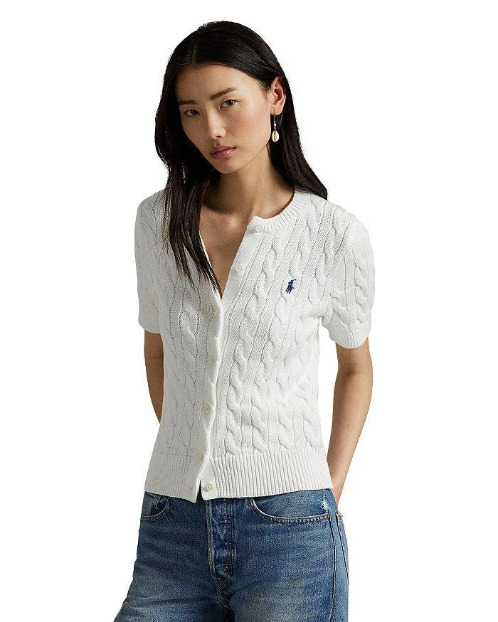 Ralph Lauren Cable Knit Cotton Short Sleeve Cardigan