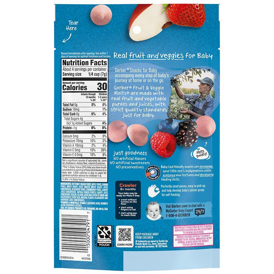 Gerber Fruit and Veggie Melts Baby Snack Very Berry Blend