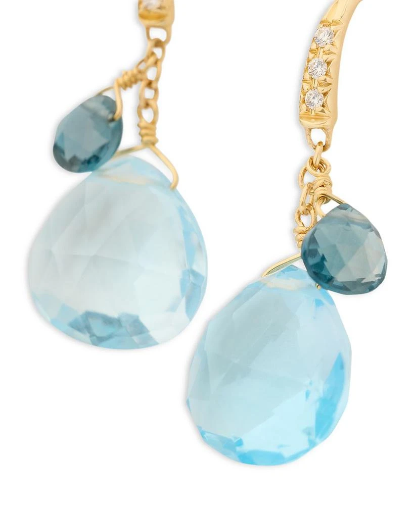 Marco Bicego 18K Yellow Gold Paradise Blue Topaz 
Diamond Drop Earrings 3