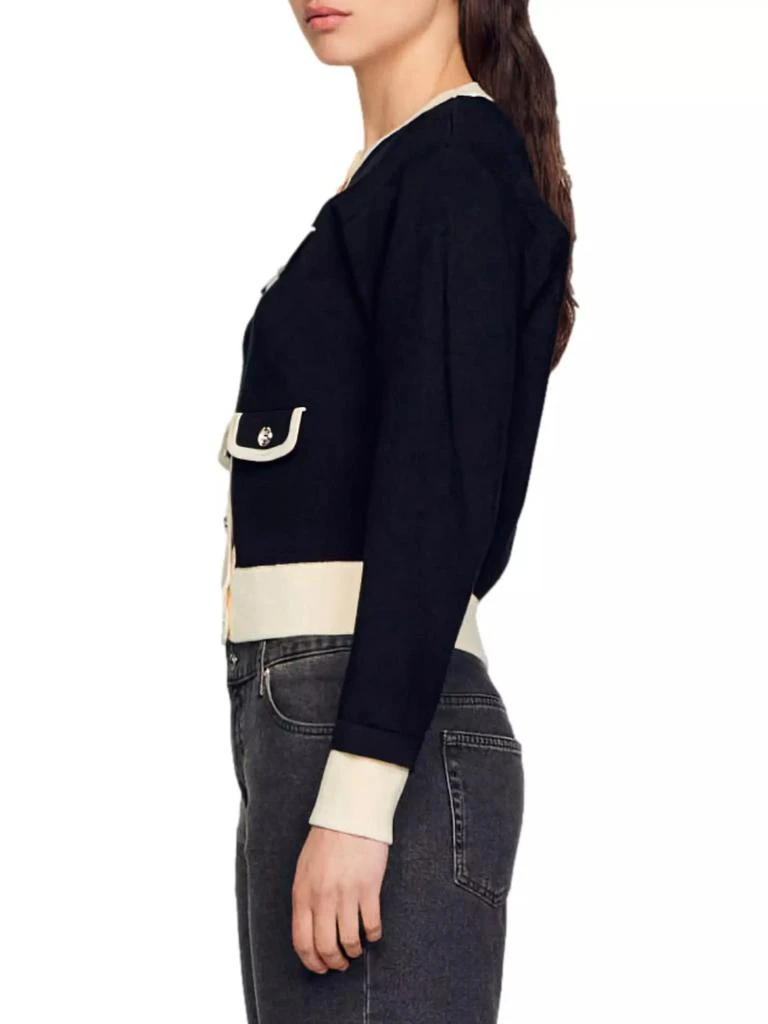 Sandro Two-Tone Cardigan with Buttons 4