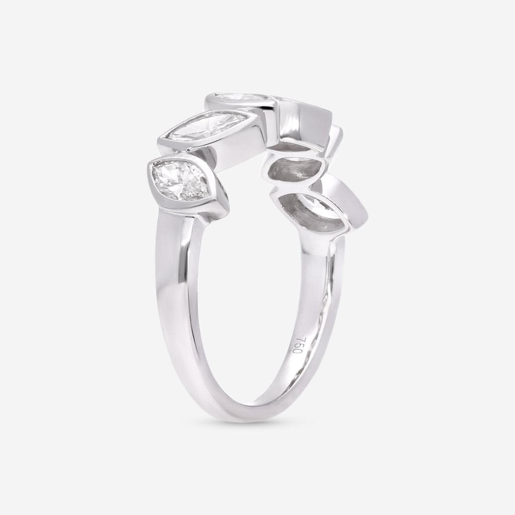 Ina Mar Ina Mar 18K White Gold Marquise Cut Diamond 0.95ct.twd. Ring Sz. 6 ALR-19902