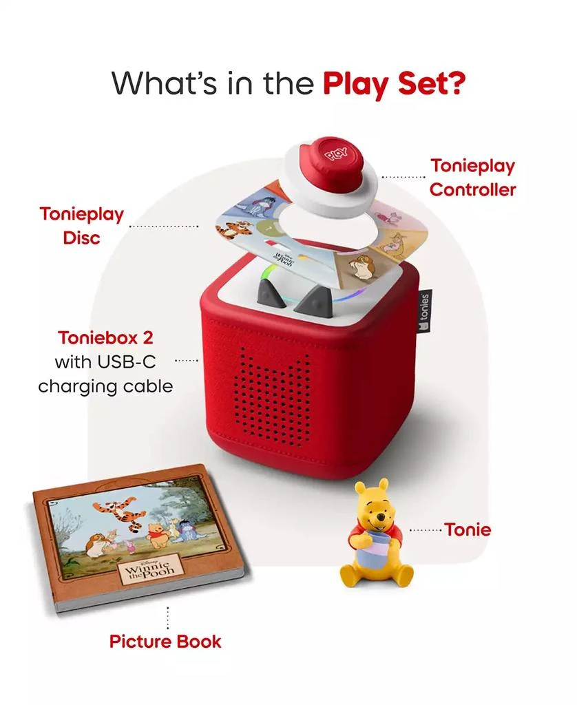 Tonies Toniebox 2 Play Set Winnie the Pooh- Sunset Red 5