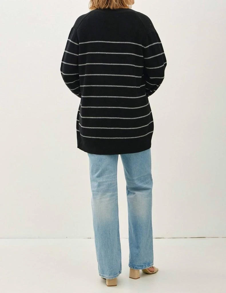 be cool Striped Open-Front Cardigan Curvy In Black 2