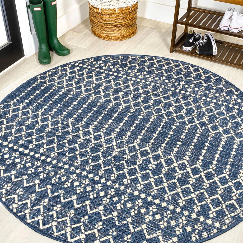 JONATHAN Y Ourika Moroccan Geometric Textured Weave Indoor/Outdoor Round Area Rug 7
