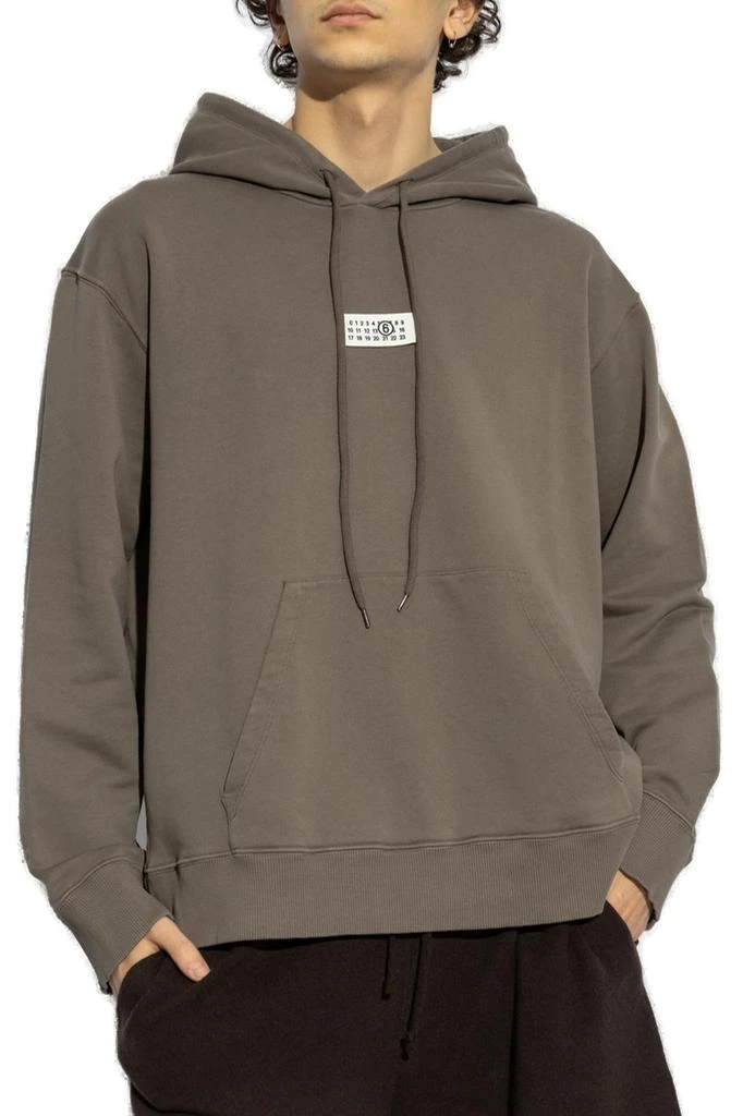 MM6 MM6 Maison Margiela Numbers-Motif Drawstring Hoodie 2
