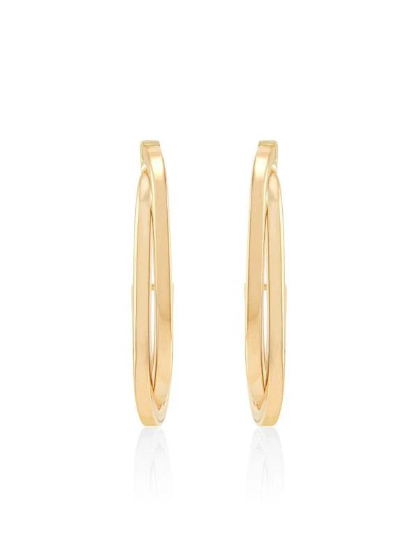 Saks Fifth Avenue 14K Yellow Gold Half Huggie Earrings 2