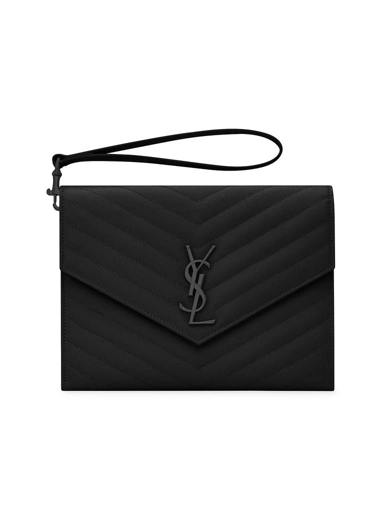 Yves Saint Laurent Cassandre Matelassé Flap Pouch in Grain De Poudre Embossed Leather 1