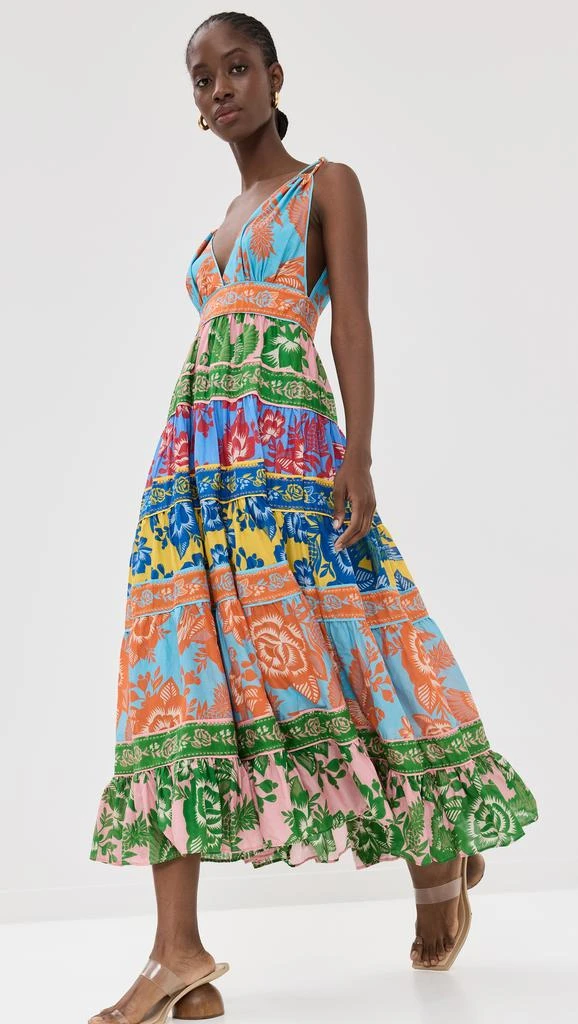 Farm Rio Lace Garden Mix Midi Dress 1