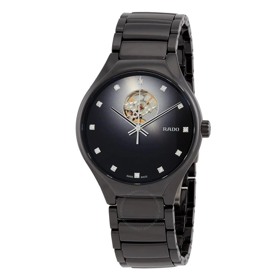 Rado True Round Secret Diamonds Automatic Black Dial Unisex Watch R27107732 1