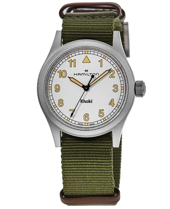 Hamilton Hamilton Khaki Field Quartz White Dial Fabric Strap Men's Watch H69401910 1