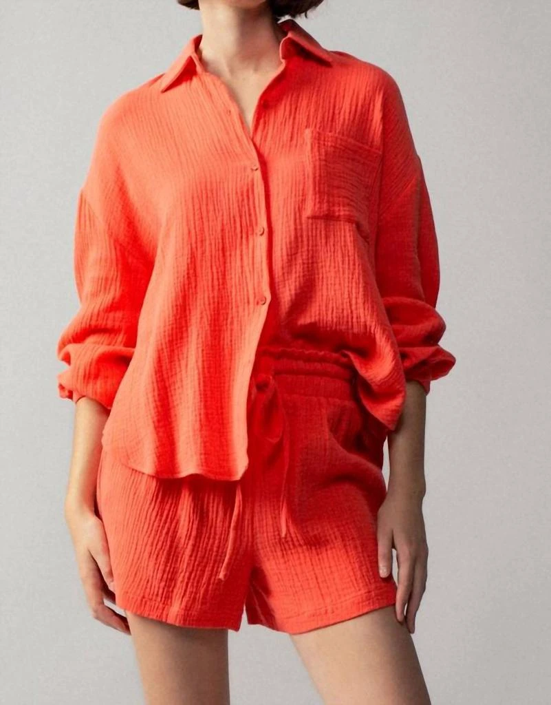 Urban Daizy Urban Daizy - Crinkle Cotton Gauze Resort Button-Up Set