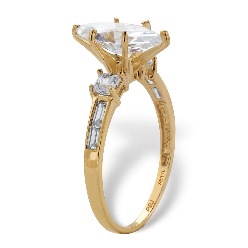 Palm Beach Jewelry 2.56 Cttw. Solid 10k Yellow Gold Marquise-Cut Cubic Zirconia Engagement Ring 2