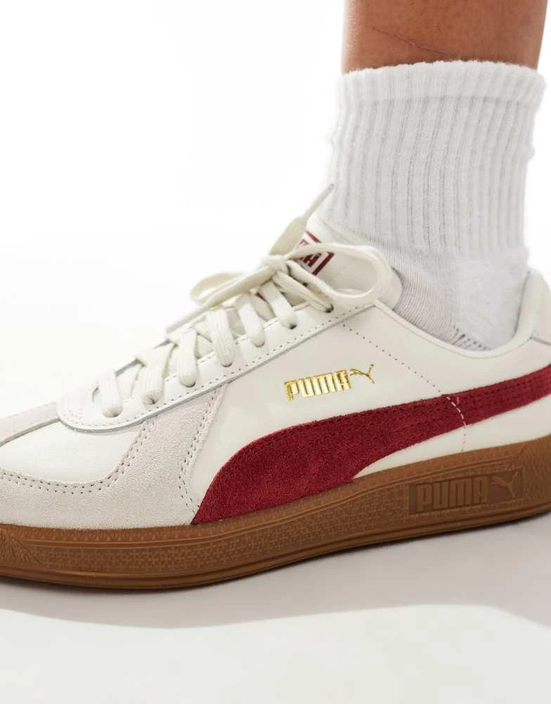 Puma Puma Army trainers in white and burgundy 3