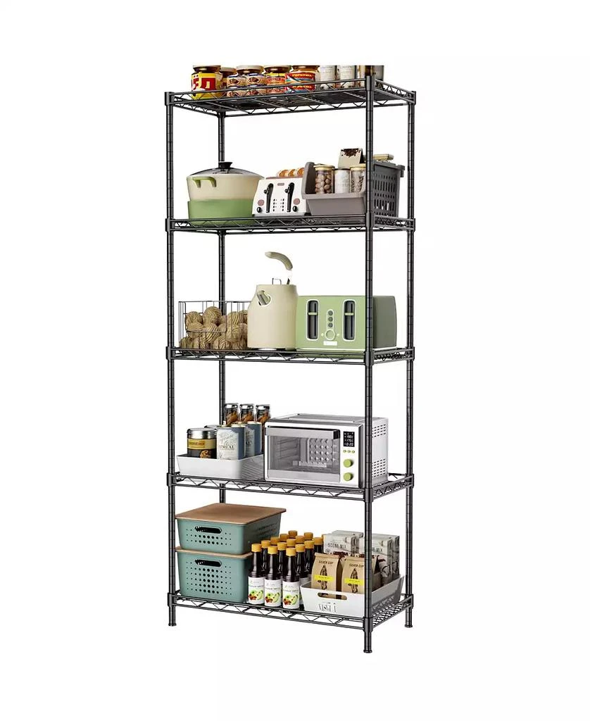 Lovmor 5-Tier 21 in W x 59 in H x 12 in D Height Adjustable Garage Wire Shelving Unit