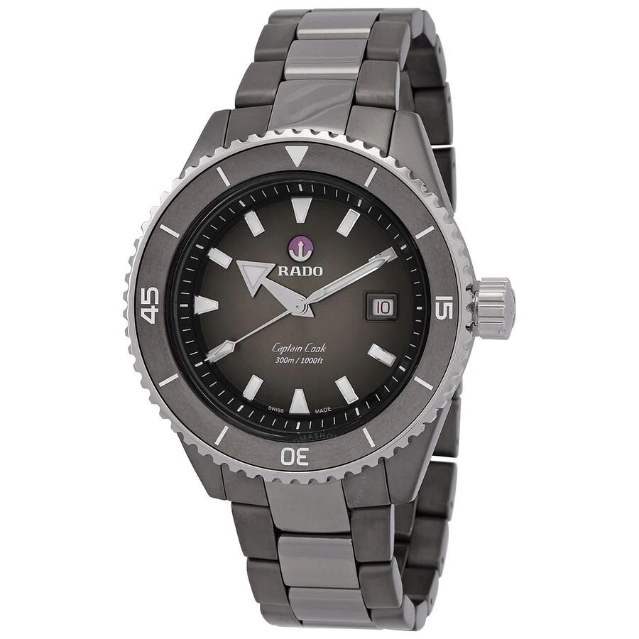 Rado Captain Cook High-Tech Ceramic Diver Automatic Grey Dial Men's Watch R32144102 1
