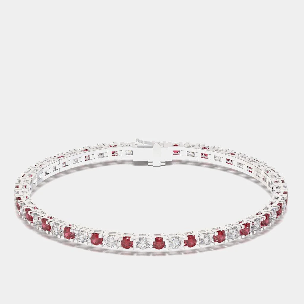 Made By Man 925 Sterling Silver Tennis Color 
Lab Grown Diamond Bracelet