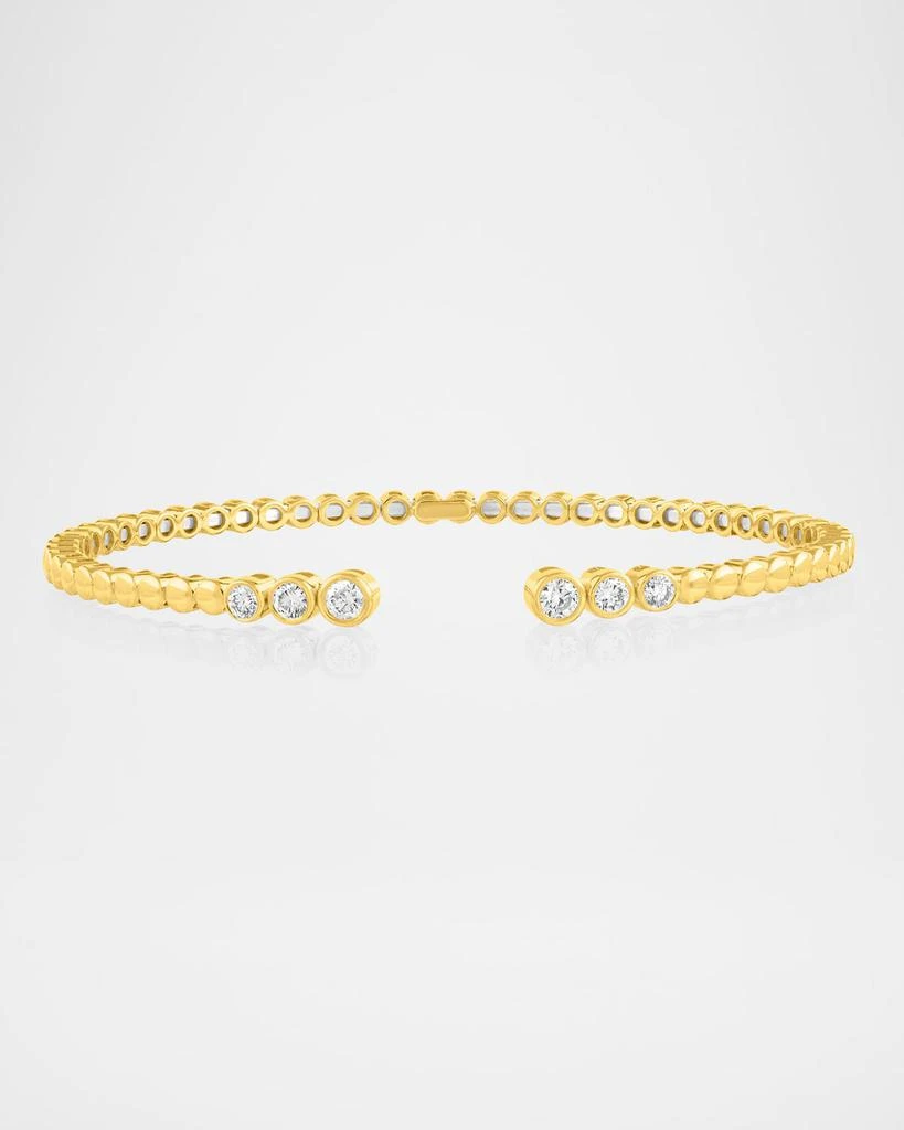 Cassidy Diamonds 18K Yellow Gold Six-Stone Graduated Diamond Open Bangle Bracelet 1
