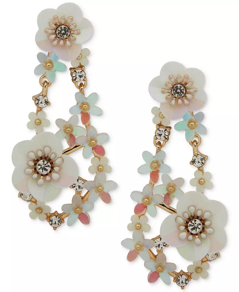 Lonna & Lilly Gold-Tone Mixed Stone Flower Chandelier Earrings