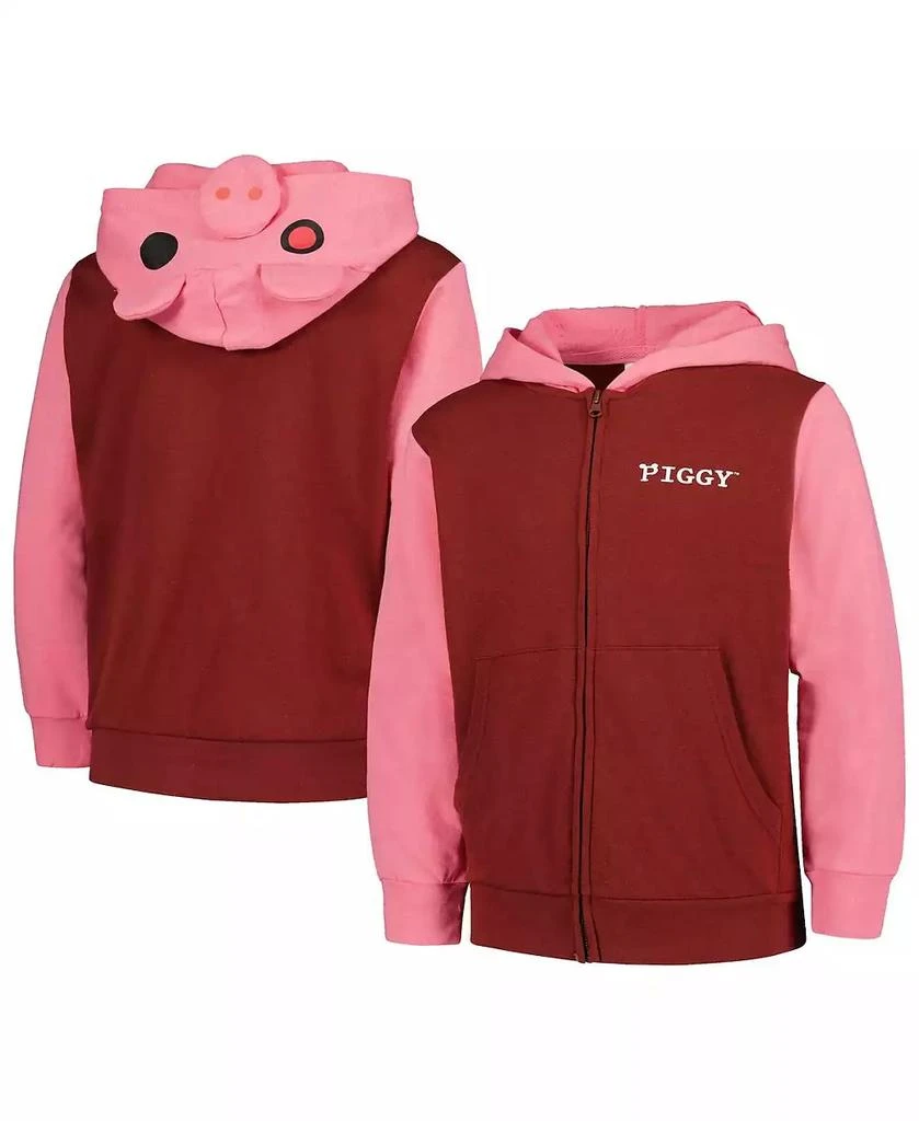 Mad Engine Big Boys Maroon Piggy Hoodie Full-Zip Sweatshirt 1