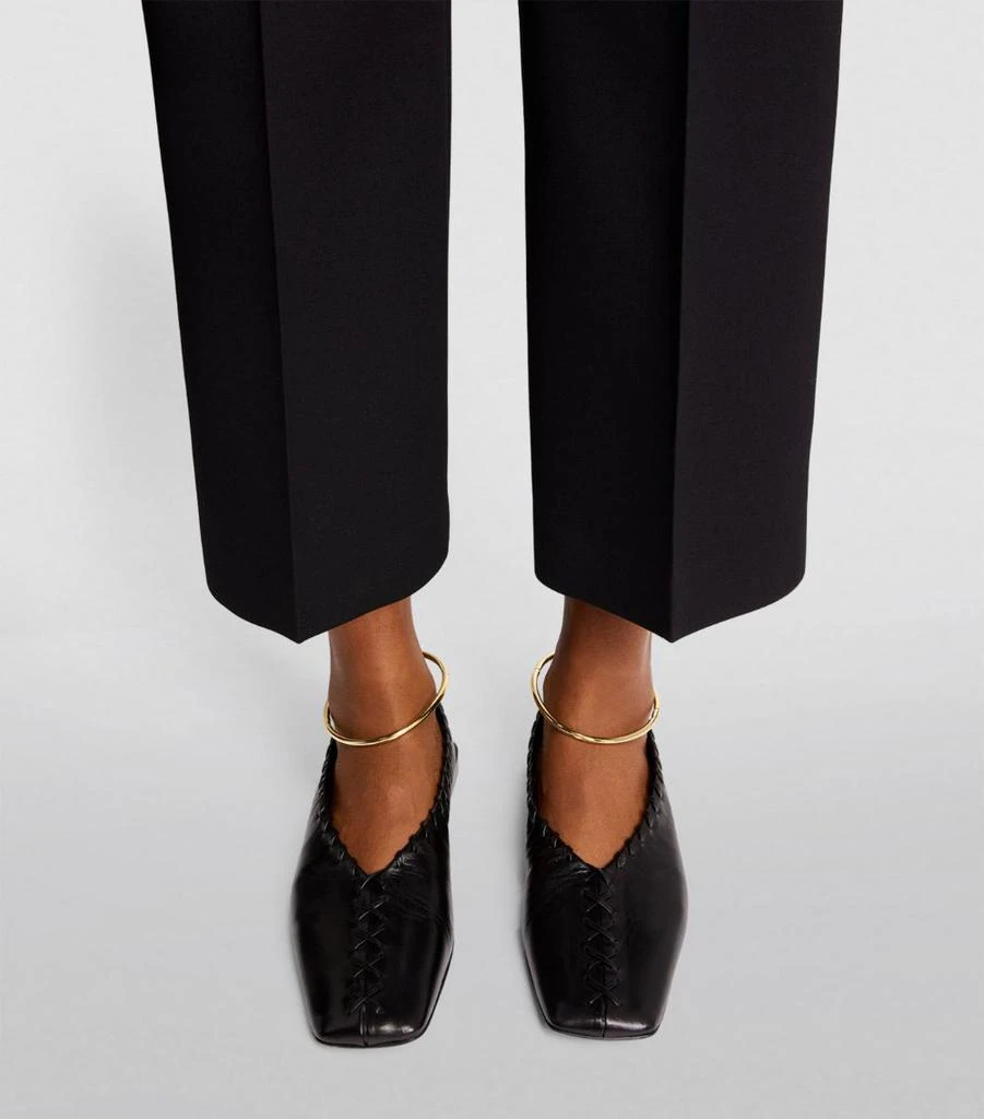 Jil Sander Leather Anklet-Detail Ballet Flats 6