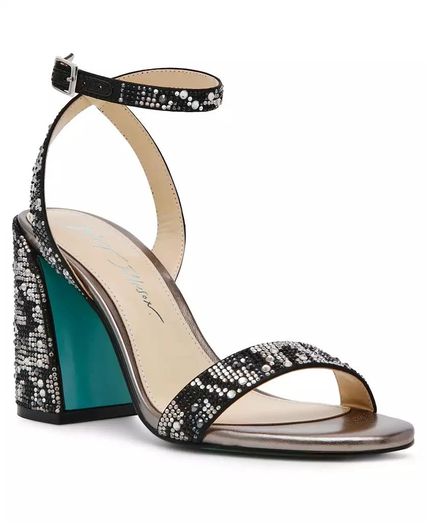 Betsey Johnson Jet Rhinestone Dress Sandals 1