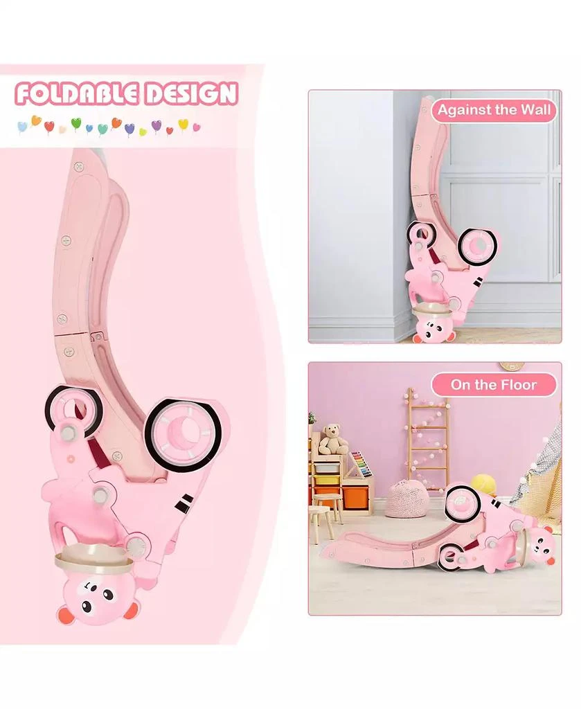 Costway 4 in 1 Foldable Baby Slide Toddler Climber Slide PlaySet w/ Ball 9