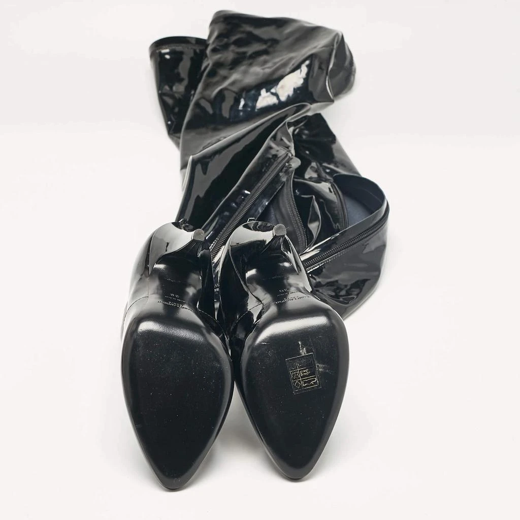 Yves Saint Laurent Saint Laurent Black Patent Leather Thigh High Boots Size 38 6