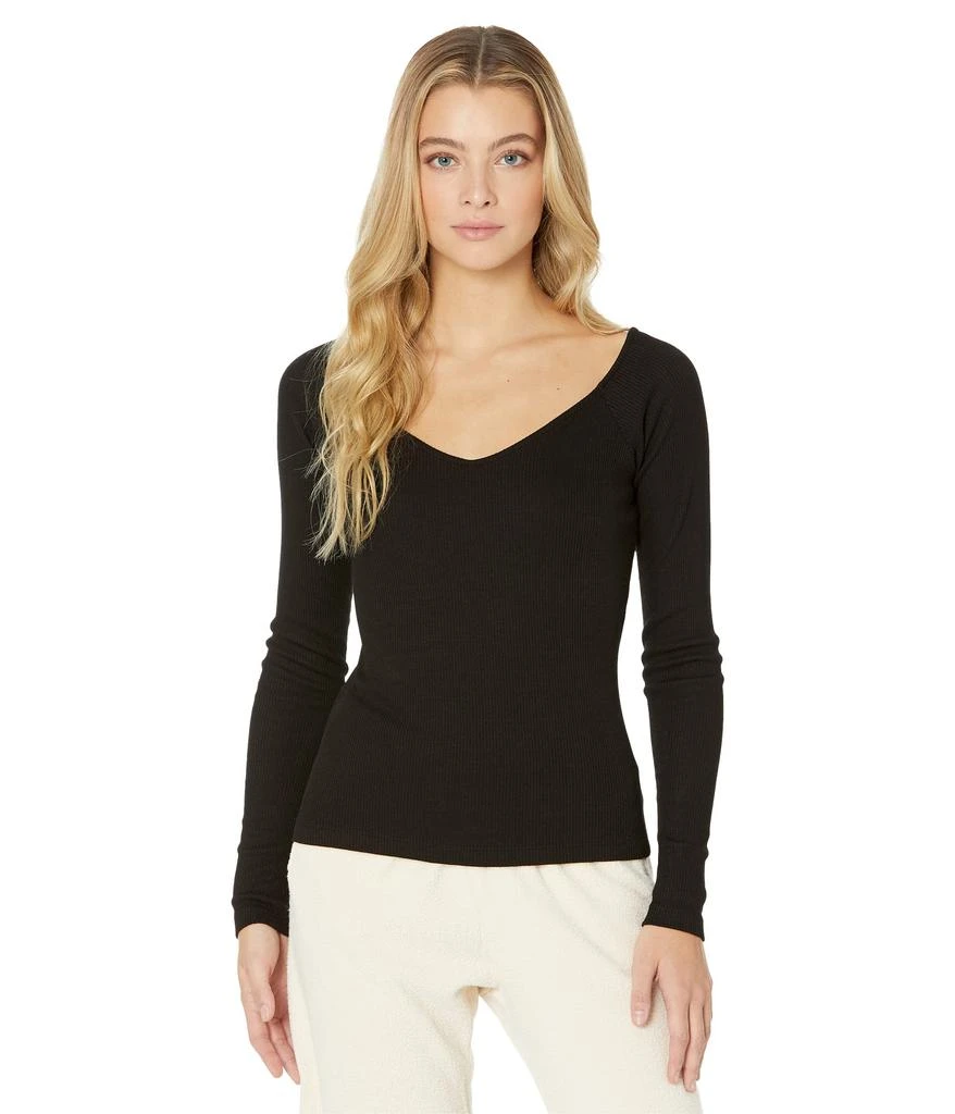 Monrow Rib V Off Shoulder Top 1