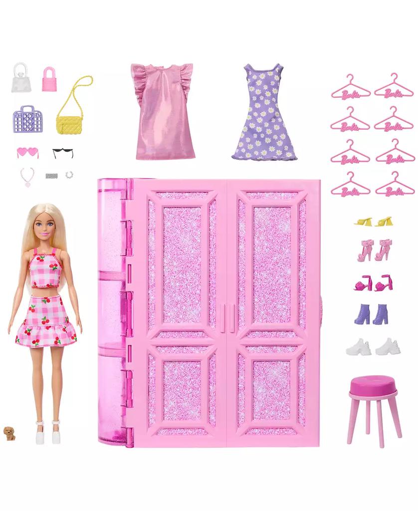 Barbie Dream Closet Toy Playset with Fashion Doll, Clothes, Accessories, 3-ft-Wide with 25+ Pieces